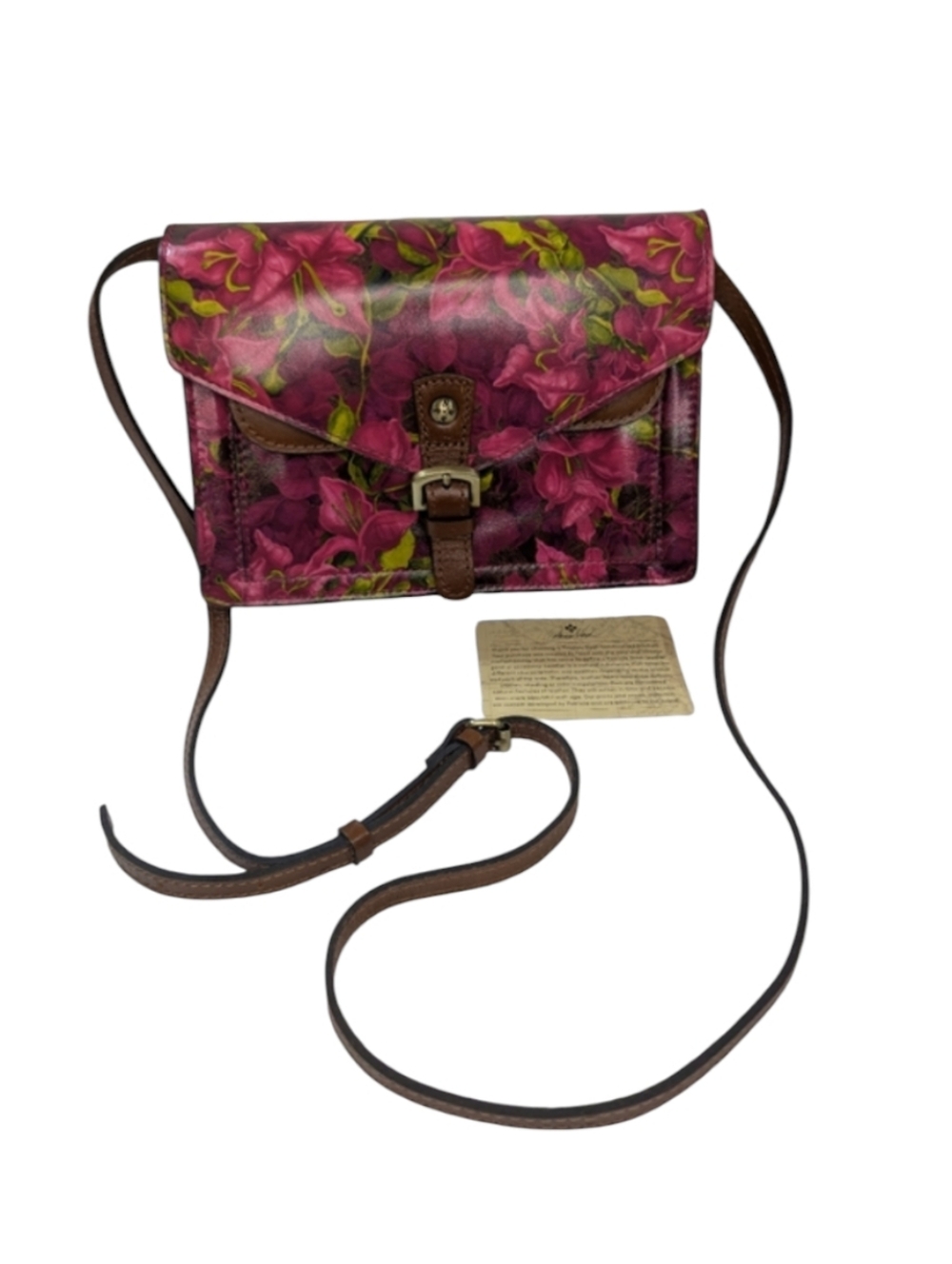 Patricia Nash Bougainvilleas Along The Coast Floral Leather Crossbody Bag